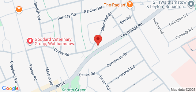 Map showing Pizza Academy Prestige in London